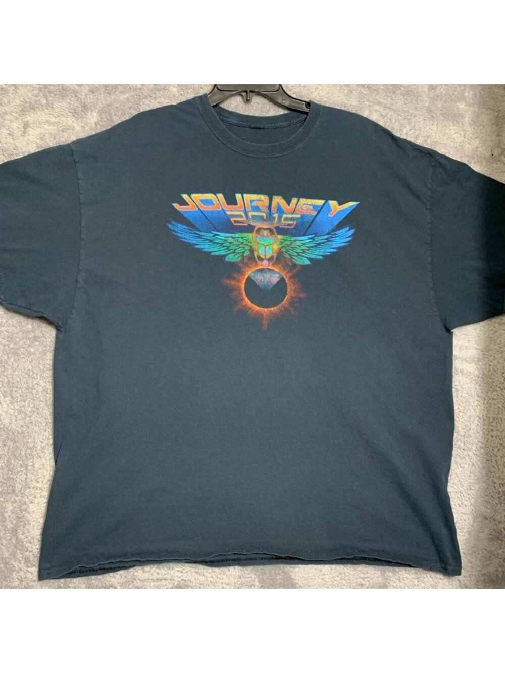 Journey 2015 North American Tour Graphic T-Shirt Mens XXL Faded Navy Blue Scarab